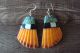 Santo Domingo Multi-Stone Inlay Dangle Shell Earrings by Aguilar