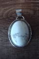 Navajo Indian Jewelry Sterling Silver White Howlite Pendant!  Begaye