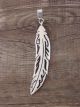 Navajo Sterling Silver Feather Pendant - T&R Singer