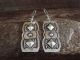 Navajo Hand Stamped Sterling Silver Dangle Earrings by Tahe