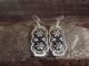 Navajo Hand Stamped Sterling Silver Dangle Earrings by Tahe