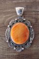 Native American Jewelry Sterling Silver Spiny Oyster Pendant - Begay