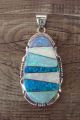 Navajo Indian Sterling Silver Opal Inlay Pendant by Steve Francisco