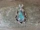 Navajo Indian Nickel Silver Turquoise Pendant Signed Jackie Cleveland