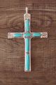 Zuni Indian Sterling Silver Turquoise Cross Pendant