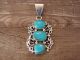 Navajo Indian Sterling Silver Turquoise Pendant - Shirley Largo