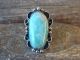 Navajo Indian Jewelry Nickel Silver Turquoise Ring Size 9 - J. Cleveland