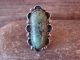 Navajo Indian Jewelry Nickel Silver Turquoise Ring Size 10 - J. Cleveland