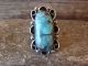 Navajo Indian Jewelry Nickel Silver Turquoise Ring Size 9 - J. Cleveland