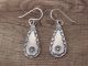 Navajo Hand Stamped Sterling Silver Dangle Earrings by Roland Dixson