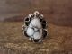 Navajo Indian Jewelry Nickel Silver Howlite Ring Size 8 - J. Cleveland