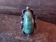 Navajo Indian Jewelry Nickel Silver Turquoise Ring Size 9.5 - J. Cleveland