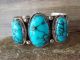 Navajo Indian Nickel Silver Turquoise Bracelet by Jackie Cleveland