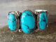 Navajo Indian Nickel Silver Turquoise Bracelet by Jackie Cleveland