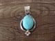 Navajo Indian Sterling Silver Turquoise Shadowbox Pendant by Platero