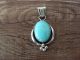 Navajo Indian Sterling Silver Turquoise Shadowbox Pendant by Platero