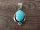 Navajo Indian Sterling Silver Turquoise Shadowbox Pendant by Platero