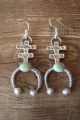 Navajo Indian Jewelry Sterling Silver Turquoise Naja Earrings! by Kevin Billah