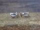 Navajo Indian Hand Stamped Sterling Silver Hoop Earrings - Tahe