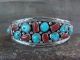 Navajo Indian Sterling Silver Turquoise & Coral Cluster Bracelet by Annie Chapo