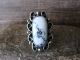 Navajo Indian Jewelry Nickel Silver Howlite Ring Size 9 - J. Cleveland