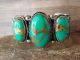 Navajo Indian Nickel Silver Turquoise Bracelet by Jackie Cleveland