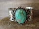 Navajo Indian Nickel Silver Turquoise Bracelet by Jackie Cleveland