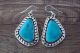 Native American Jewelry Sterling Silver Turquoise Dangle Earrings! McCarthy