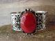 Navajo Indian Nickel Silver Red Howlite Bracelet by Jackie Cleveland