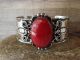 Navajo Indian Nickel Silver Red Howlite Bracelet by Jackie Cleveland