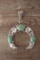 Navajo Jewelry Handmade Sterling Silver Turquoise Naja Pendant! Belin