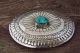 Navajo Indian Jewelry Sterling Silver Turquoise Belt Buckle - Carson Blackgoat