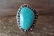 Navajo Indian Jewelry Sterling Silver Turquoise Ring Size 6.5 - Belin