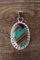 Zuni Indian Sterling Silver Inlay Pendant by Haloo