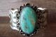 Navajo Indian Nickel Silver Turquoise Bracelet by Jackie Cleveland!