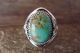 Navajo Indian Jewelry Sterling Silver Turquoise Ring Size 10.5 - Platero