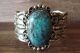 Navajo Indian Nickel Silver Turquoise Bracelet by Jackie Cleveland!