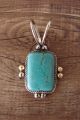 Navajo Nickel Silver Turquoise Pendant Bobby Cleveland