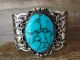 Native American Navajo Indian Nickel Silver Turquoise Bracelet by Jackie Cleveland