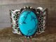 Native American Navajo Indian Nickel Silver Turquoise Bracelet by Jackie Cleveland