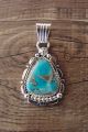 Navajo Sterling Silver Turquoise Pendant by Daniel Benally