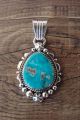 Navajo Sterling Silver Turquoise Pendant by Daniel Benally