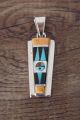 Zuni Indian Sterling Silver Sunface  Inlay Pendant by Edaakie