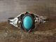 Native American Navajo Indian Nickel Silver Turquoise Bracelet Signed Phoebe Tolta