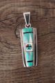 Zuni Indian Sterling Silver Sunface  Inlay Pendant by Edaakie