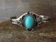 Native American Navajo Indian Nickel Silver Turquoise Bracelet Signed Phoebe Tolta