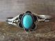 Native American Navajo Indian Nickel Silver Turquoise Bracelet Signed Phoebe Tolta