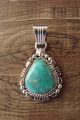 Navajo Sterling Silver Turquoise Pendant by Daniel Benally