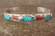 Zuni Indian Sterling Silver Turquoise Coral Snake Bracelet - Calavaza