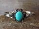 Native American Navajo Indian Nickel Silver Turquoise Bracelet Signed Phoebe Tolta